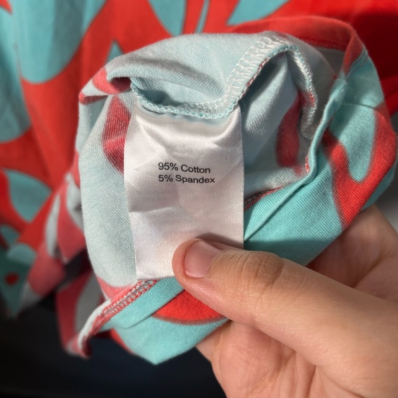 Krimson Klover Tropical Style Dress Peach with Blue Flowers Size M - Picture 6 of 7